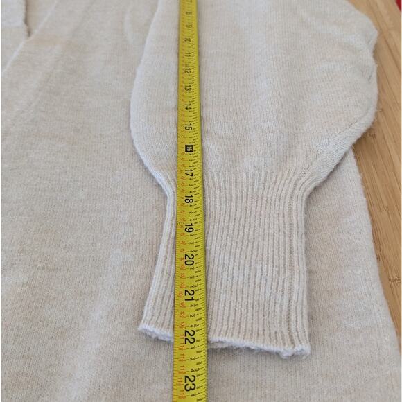 H&M HM Beige Wool Blend Open Front Long Sleeve Long Cardigan, size M - Picture 7 of 8